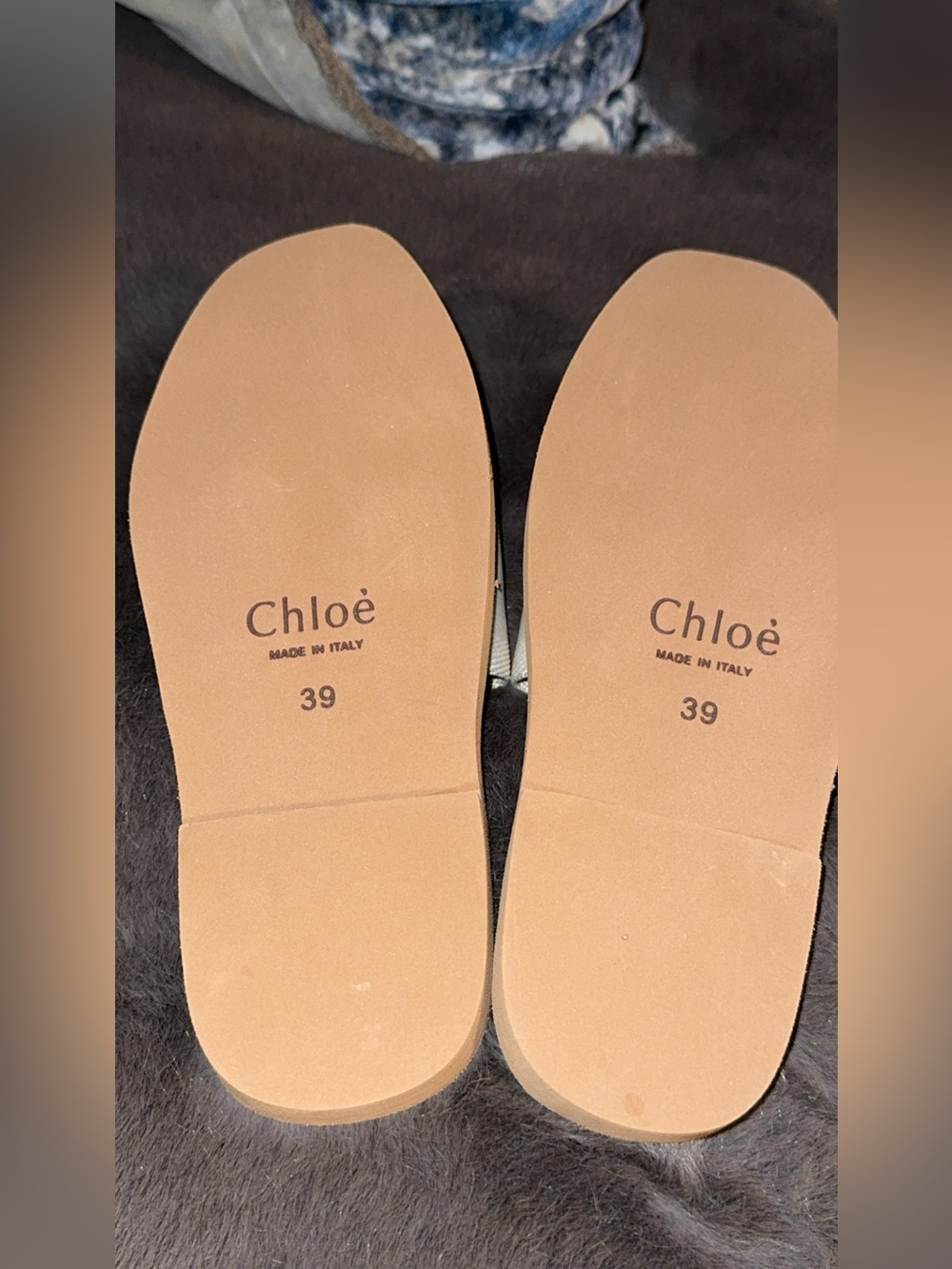 NEW Chloe Designer Woody Flat Logo Ribbon Slide Sandals Shoe Women 9B/39EU White - Picture 15 of 15
